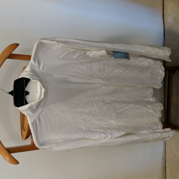 Hillard & Hanson Mock Neck Shirt WHITE Shirt Plus Sizes 1X 2X 3X - Picture 3 of 3